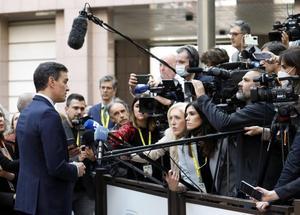 El presidente del Gobierno, Pedro Sánchez, llega al Consejo Europeo, este 24 de marzo de 2022 en Bruselas.