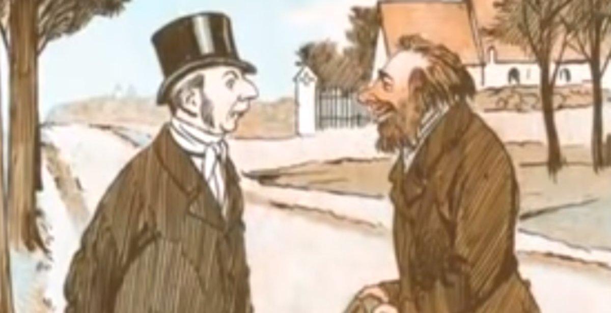 Dibujo de un rico y un pobre en el polémico vídeo emitido en un colegio de Madrid.
