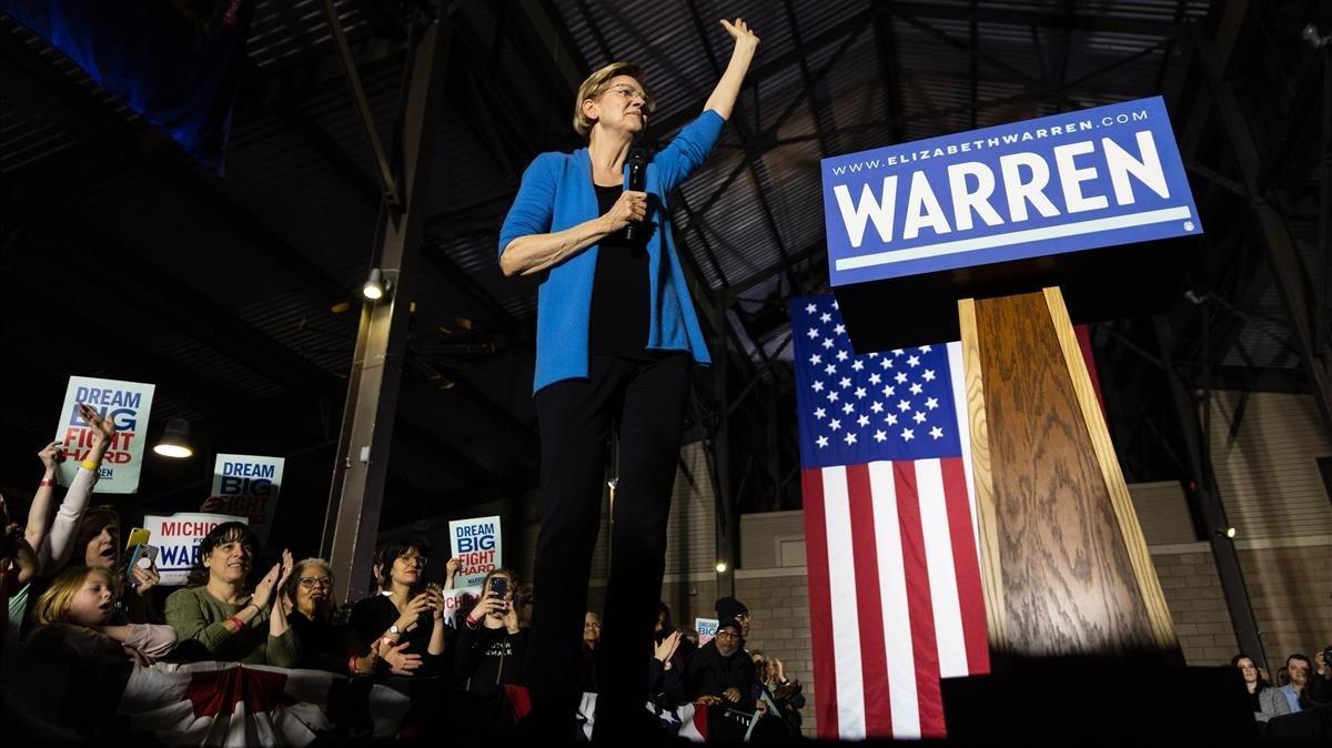 Elizabeth Warren durante un acto electoral. Elizabeth Warren durante un acto electoral.