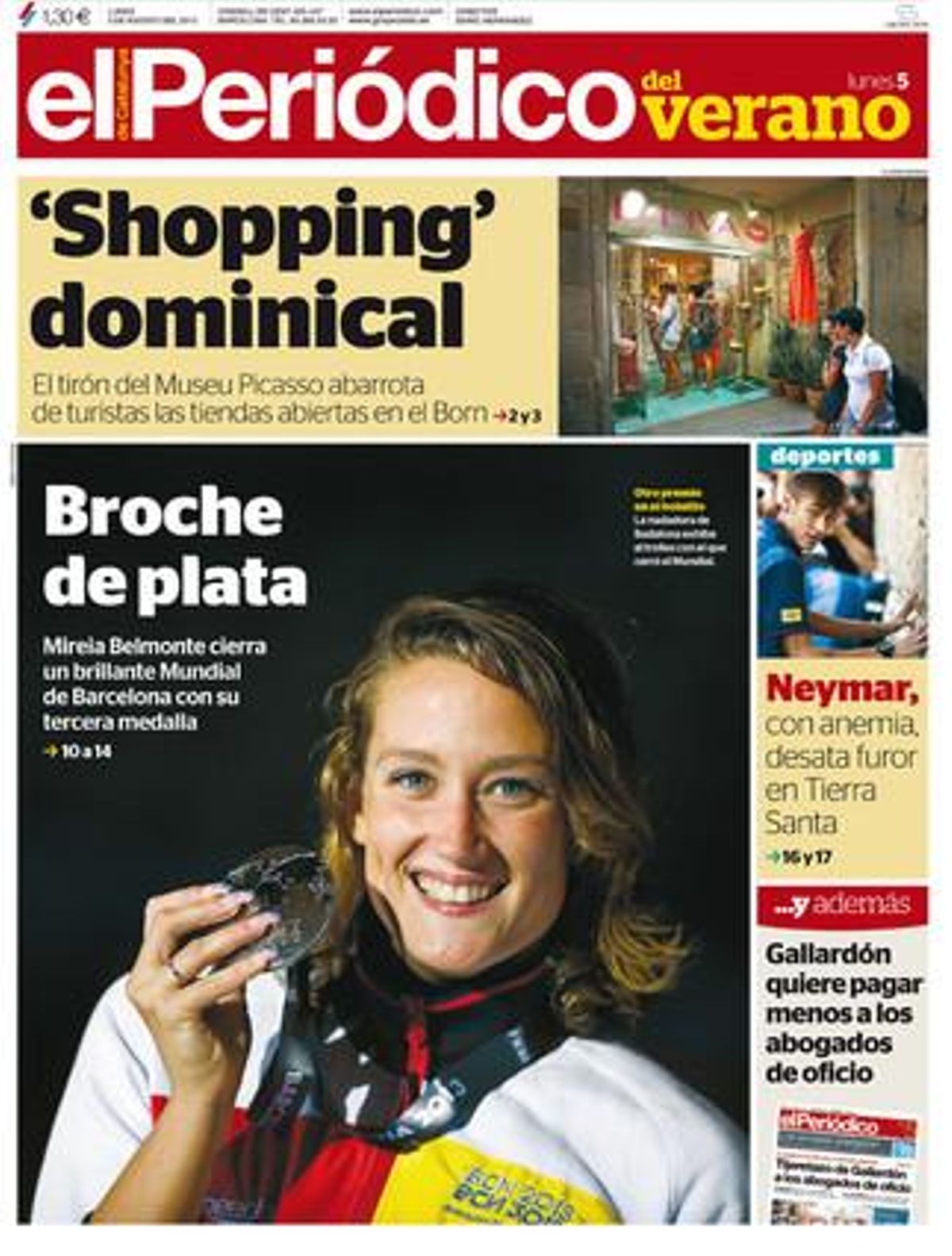Portada de EL PERIÓDICO DEL VERANO del 5 de agosto. Portada de EL PERIÓDICO DEL VERANO del 5 de agosto.