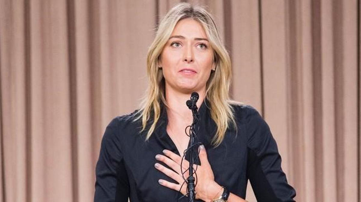 Maria Sharapova, durante la rueda de prensa en Los Ángeles Maria Sharapova, durante la rueda de prensa en Los Ángeles