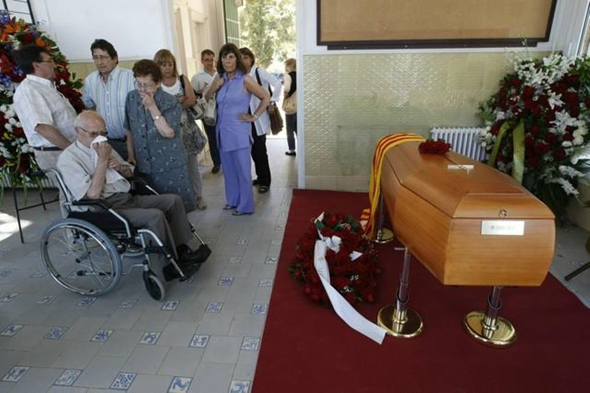 La capilla ardiente de Emili Teixidor, este miércoles. La capilla ardiente de Emili Teixidor, este miércoles.