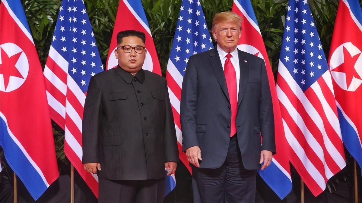 Kim Jong-un y Donald Trump.