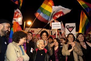 El fallecido diputado socialista Pedro Zerolo, en una manifestación a favor del matrimonio gay en 2012. 