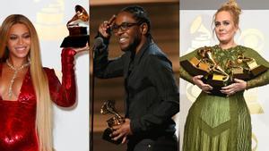 Beyoncé, Kendrick Lamar y Adele, artistas que ya se han hecho con un Grammy anteriormente y vuelven a ser favoritos para la edición 2023.