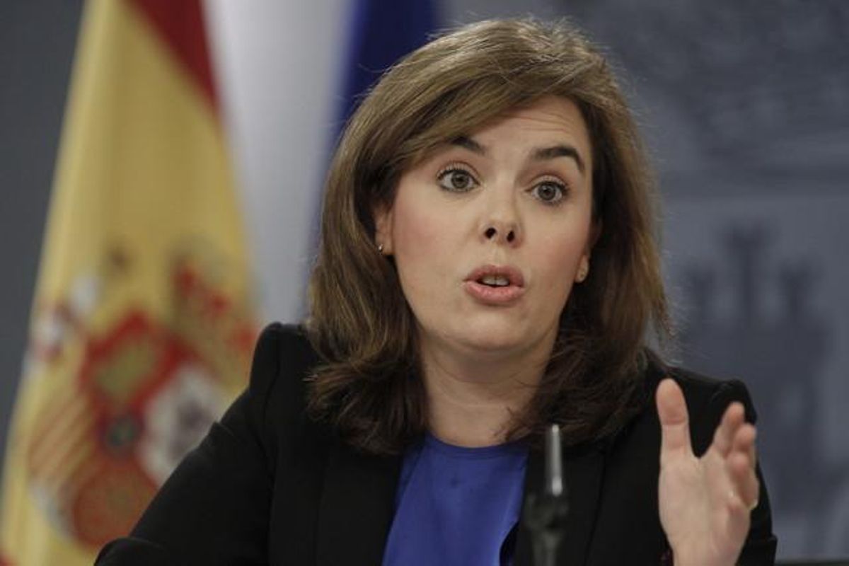 La vicepresidenta del Gobierno, Soraya Sáenz de Santamaría, en rueda de prensa tras el Consejo de Ministros. La vicepresidenta del Gobierno, Soraya Sáenz de Santamaría, en rueda de prensa tras el Consejo de Ministros.