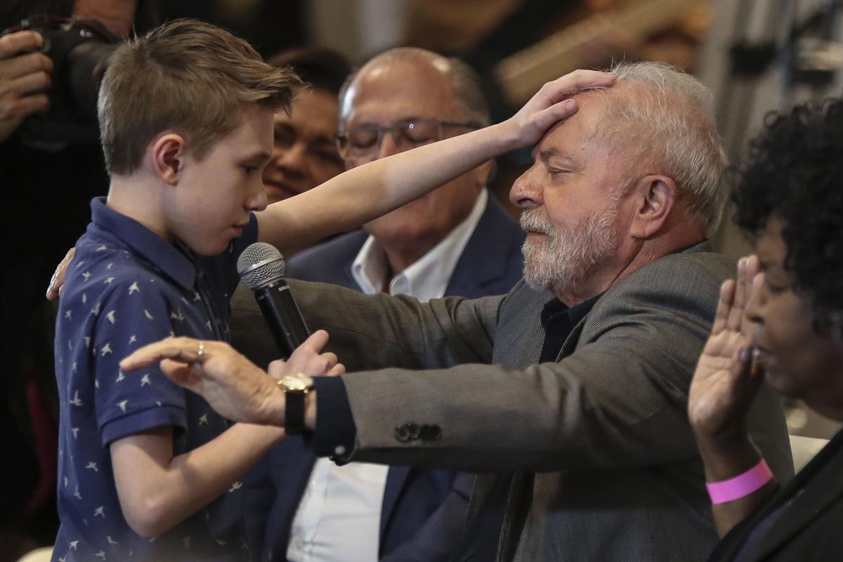 El presidente de Brasil, Luiz Inácio Lula da Silva, durante un acto de campaña con evangélicos durante la pasada campaña electoral, en octubre de 2022.
