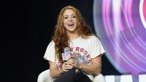 Shakira, durante una conferencia en Miami, en 2020.