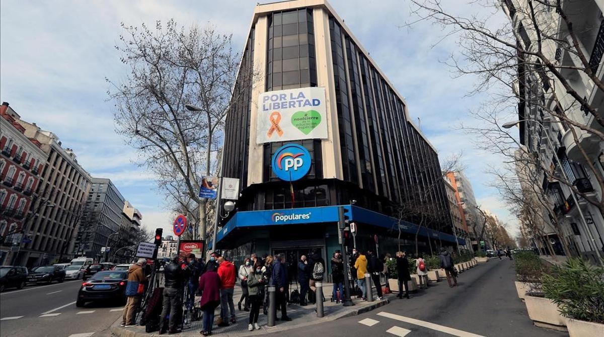 La sede del PP en la calle de Génova, en Madrid. La sede del PP en la calle de Génova, en Madrid.