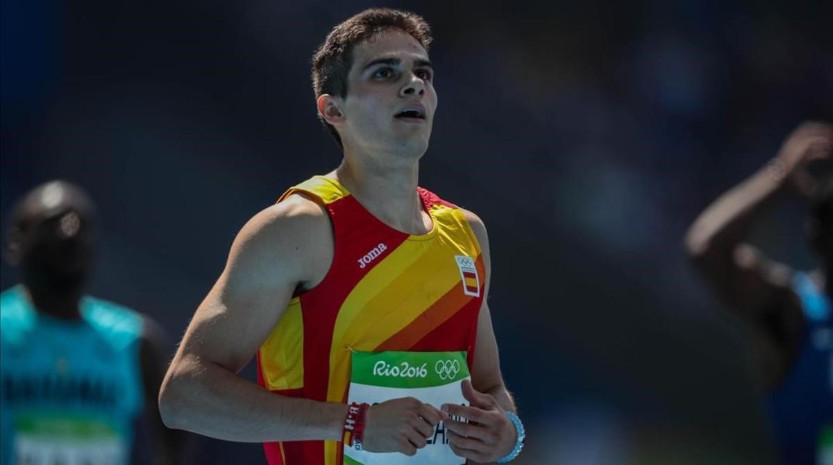 El atleta español, Bruno Hortelano, durante la prueba de los 200 metros de los Juegos Olímpicos de Río.