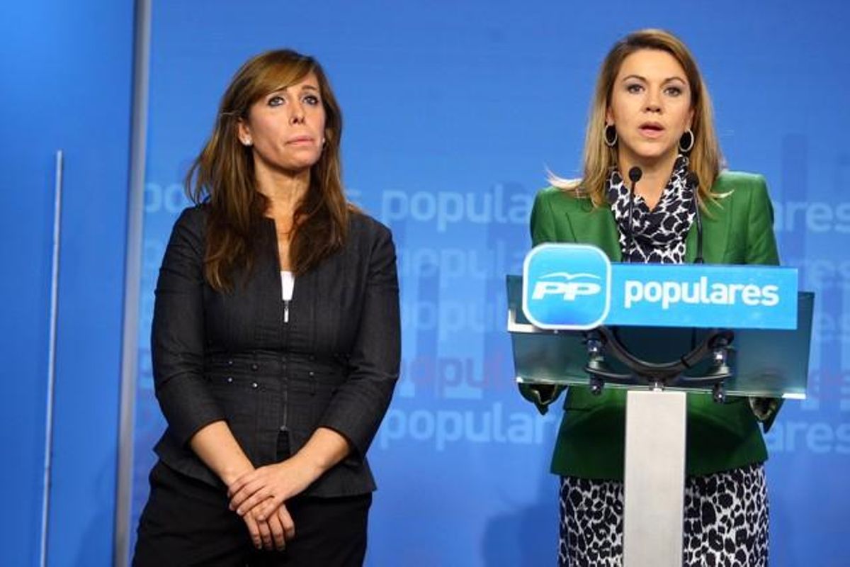 Alicia Sánchez-Camacho y Dolores de Cospedal, este lunes, en Madrid. Alicia Sánchez-Camacho y Dolores de Cospedal, este lunes, en Madrid.