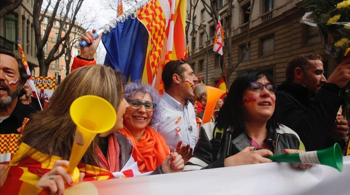 Manifestación de Tabarnia en Barcelona.