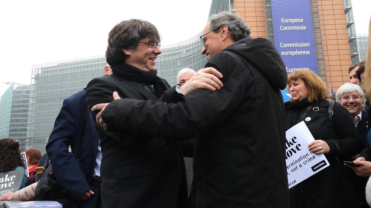Torra i Puigdemont presidiran aquest dilluns una reunió de JxCat a Brussel·les