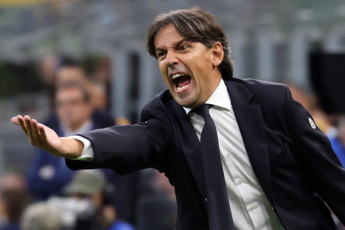 Inzaghi, enfadado, durante el Inter-Roma en San Siro.