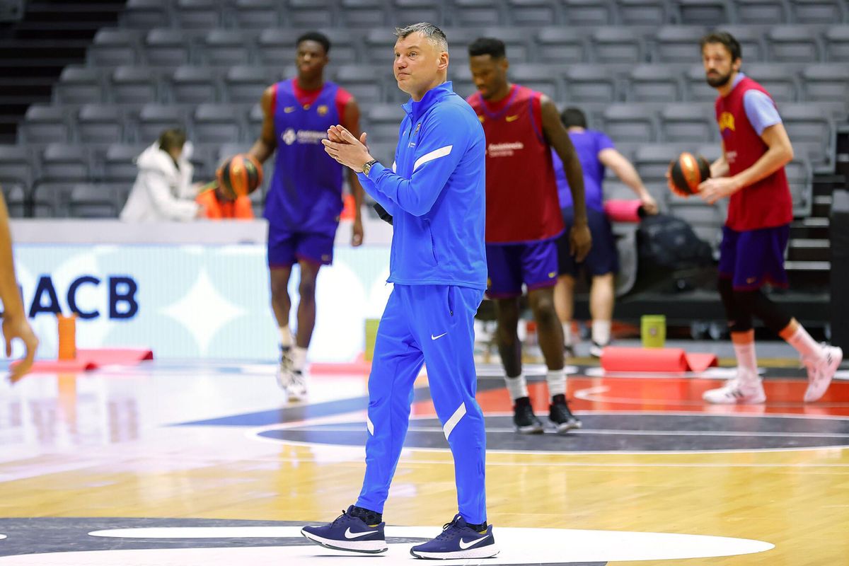 Saras Jasikevicius, en un reciente entrenamiento del Barça Saras Jasikevicius, en un reciente entrenamiento del Barça