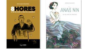 Portadas de ’8HORES’ y de ’Anaïs Nin. En un mar de mentiras’. 