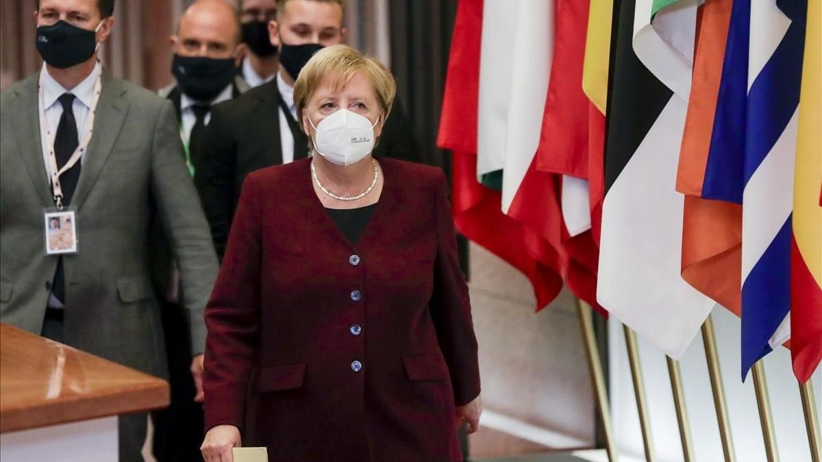 La cancillera alemana, Angela Merkel, en Bruselas. La cancillera alemana, Angela Merkel, en Bruselas.