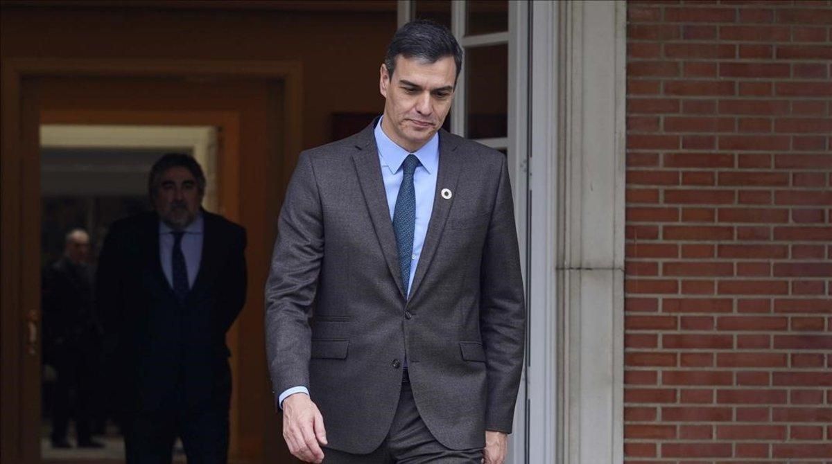 Pedro Sánchez, el pasado martes en la Moncloa. Pedro Sánchez, el pasado martes en la Moncloa.