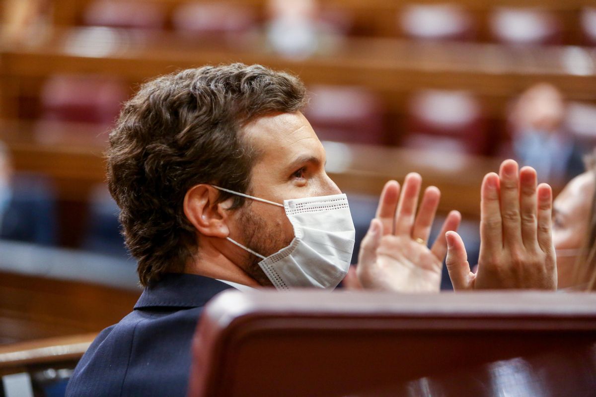 El líder del PP, Pablo Casado, en la sesión de control en el Congreso del pasado miércoles. El líder del PP, Pablo Casado, en la sesión de control en el Congreso del pasado miércoles.