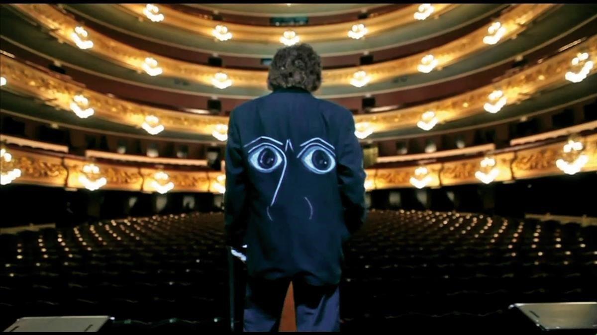 ’Los ojos de Picasso’, pintados por Aurora Carbonell para Enrique Morente en la chaqueta con la que el cantaor actuó en el Liceu en el 2010. 