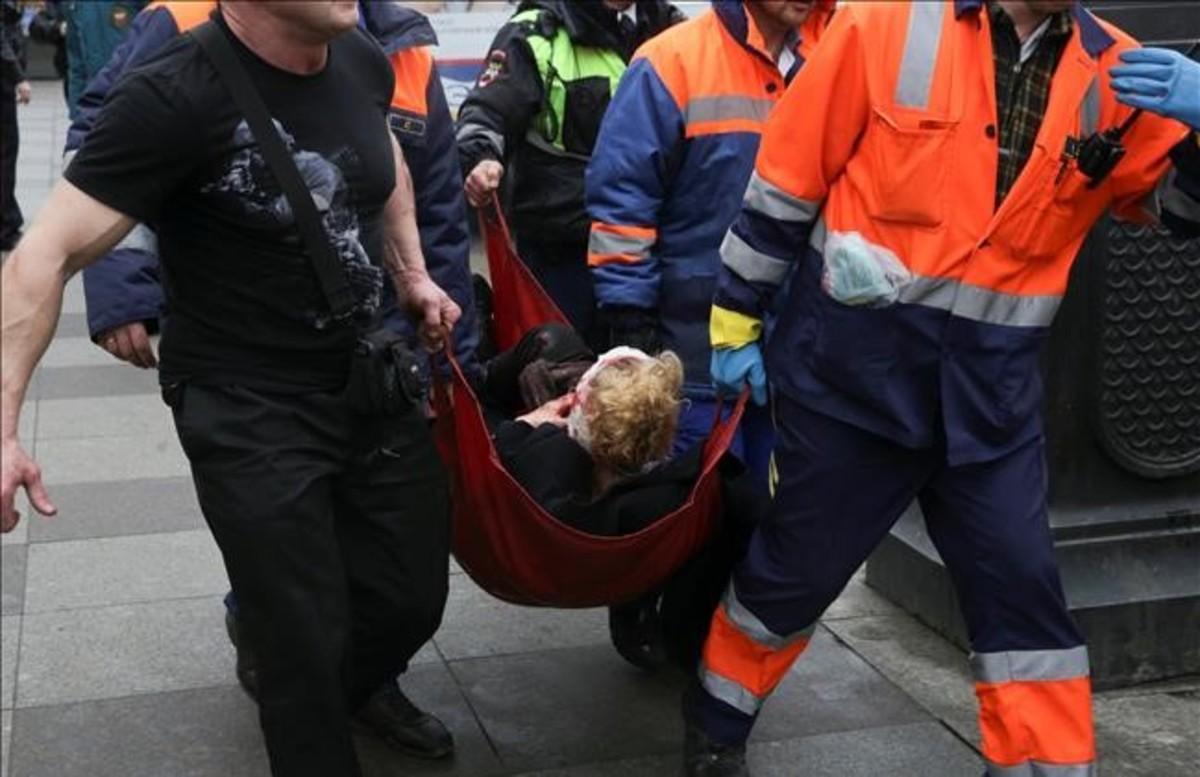 Heridos tras la explosión de San Petersburgo.