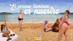 Cartel de la campaña ’El verano también es nuestro’ del Instituto de las Mujeres y el Ministerio de Igualdad