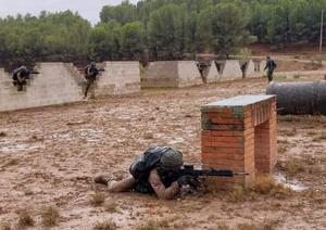 Maniobras de los alumnos de 1º de la Academia Militar General de Zaragoza, curso donde se forma la princesa Leonor