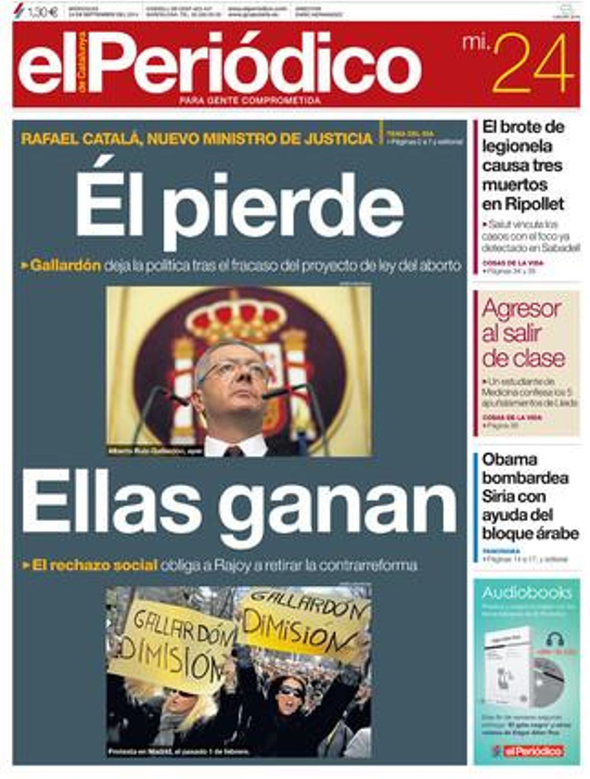 EL PERIÓDICO, 24-09-2014. EL PERIÓDICO, 24-09-2014.