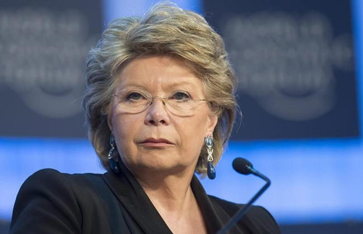 Viviane Reding, en el último foro económico de Davos.