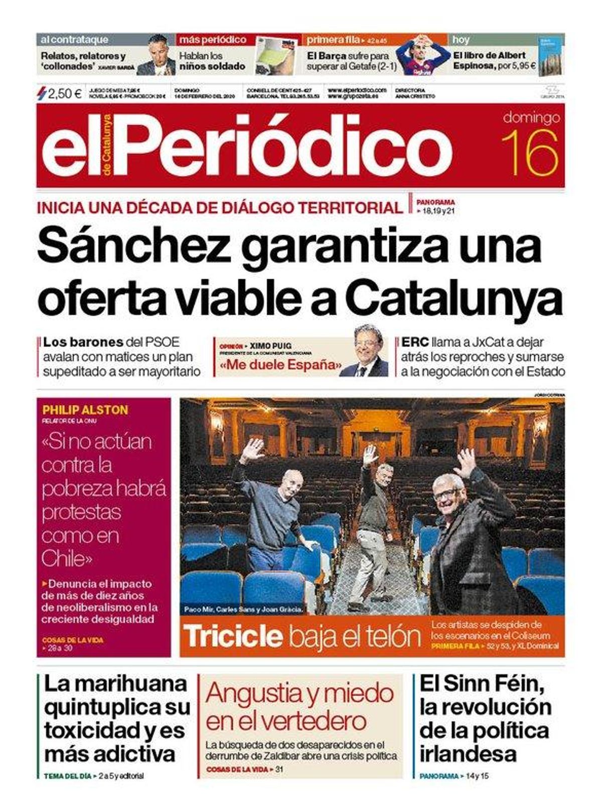 Prensa hoy Portadas de los periódicos del 16 de febrero del 2020