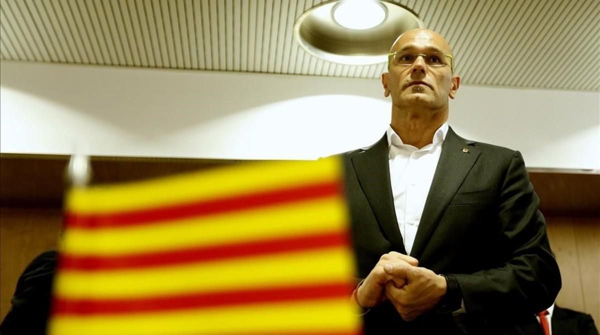 El ’exconseller’ de Exteriors, Raül Romeva, en una reunión en Madrid en abril pasado. El ’exconseller’ de Exteriors, Raül Romeva, en una reunión en Madrid en abril pasado.