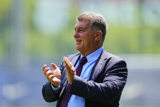 El presidente del FC Barcelona, Joan Laporta en una comparecencia reciente.