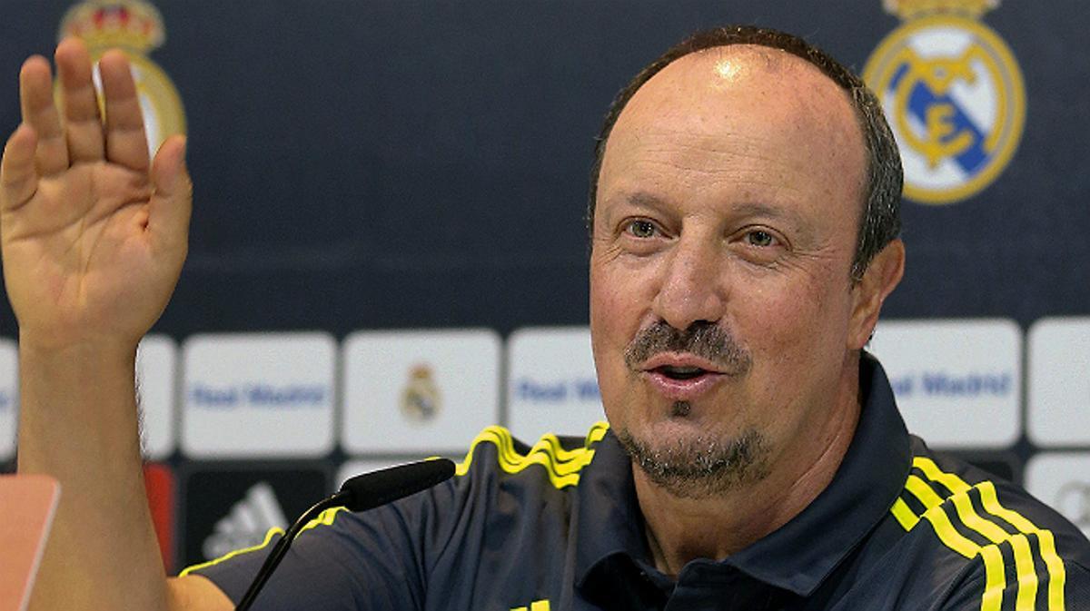 El entrenador del Real Madrid, Rafa Benítez, en la rueda de prensa de