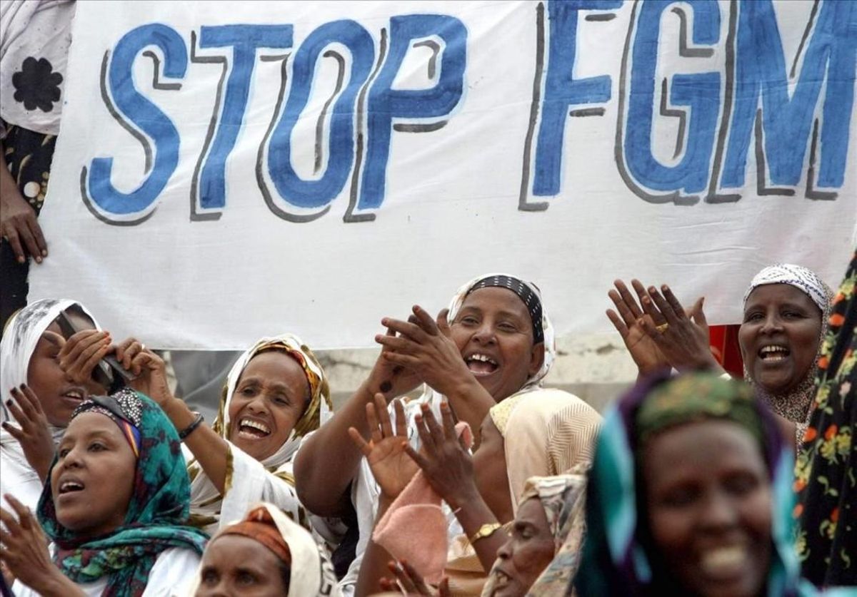 Imagen de archivo de unas protestas en contra de las mutilaciones genitales femeninas en Mogadiscio. Imagen de archivo de unas protestas en contra de las mutilaciones genitales femeninas en Mogadiscio.