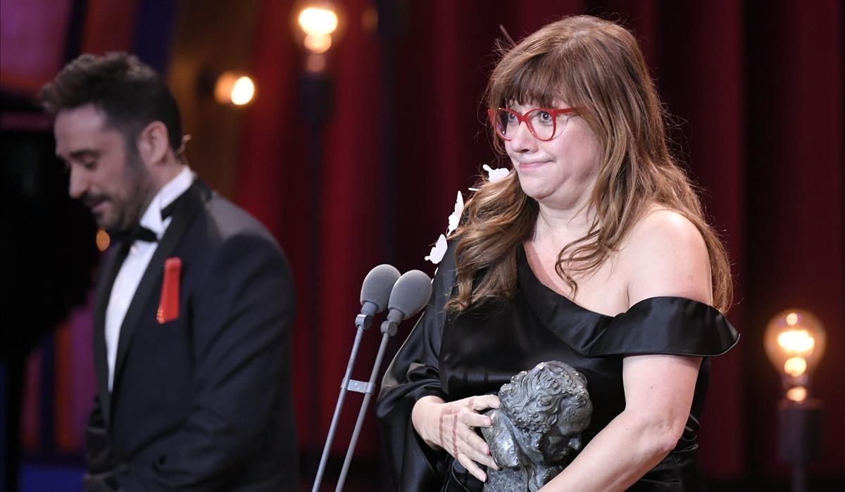  Isabel Coixet, recoge el premio Goya a la mejor película.
