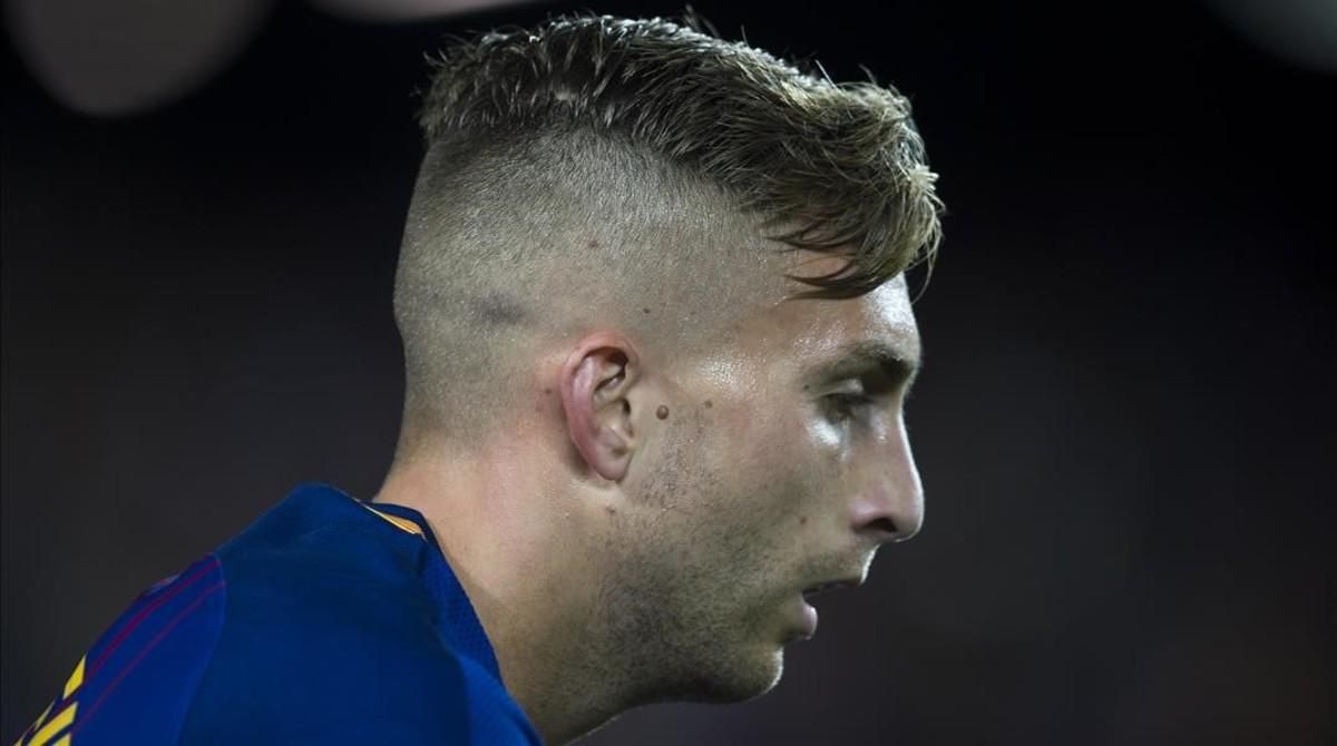 Deulofeu, en el partido ante el Eibar en el Camp Nou. Deulofeu, en el partido ante el Eibar en el Camp Nou.