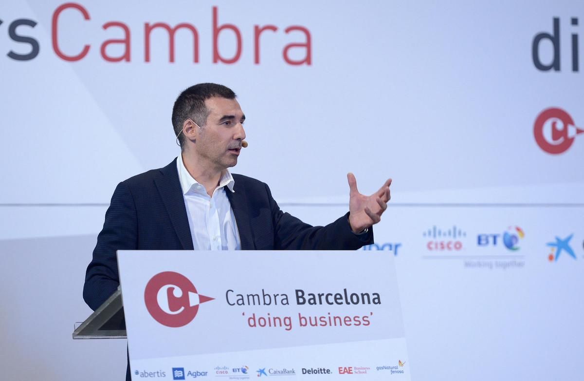 Miguel Vicente, en la Cambra de Comerç de Barcelona. Miguel Vicente, en la Cambra de Comerç de Barcelona.