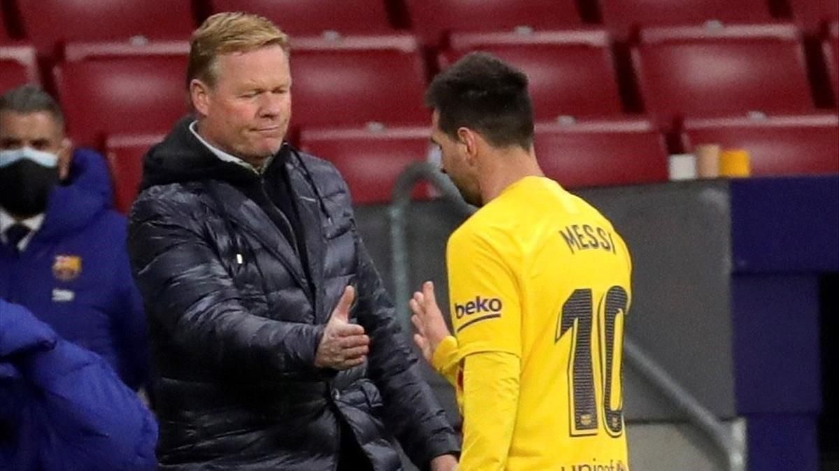 Koeman y Messi se saludan / EFE Koeman y Messi se saludan / EFE