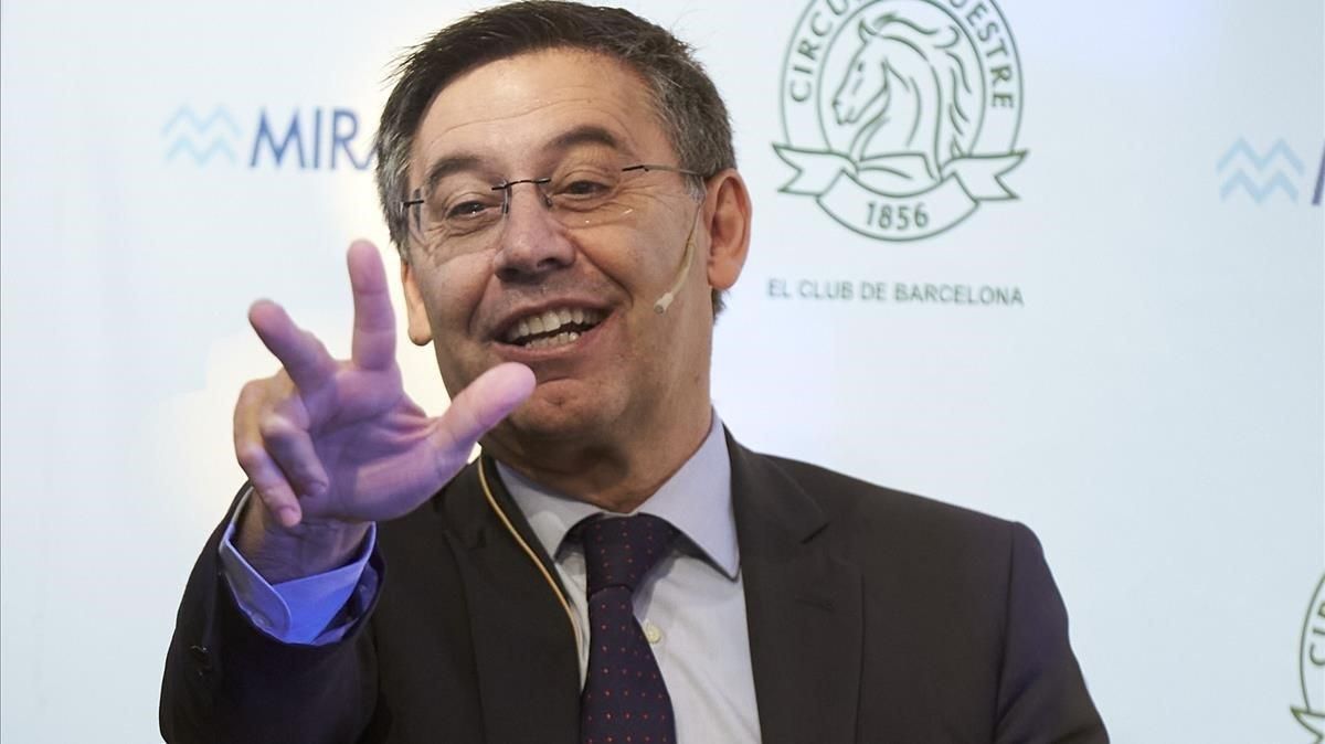 Josep Maria Bartomeu, en una de sus últimas apariciones públicas. Josep Maria Bartomeu, en una de sus últimas apariciones públicas.