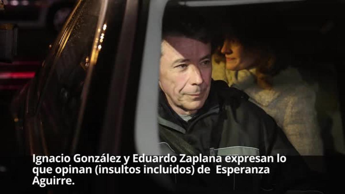 Ignacio González y Eduardo Zaplana expresan lo que opinan (insultos incluidos) de  Esperanza Aguirre.