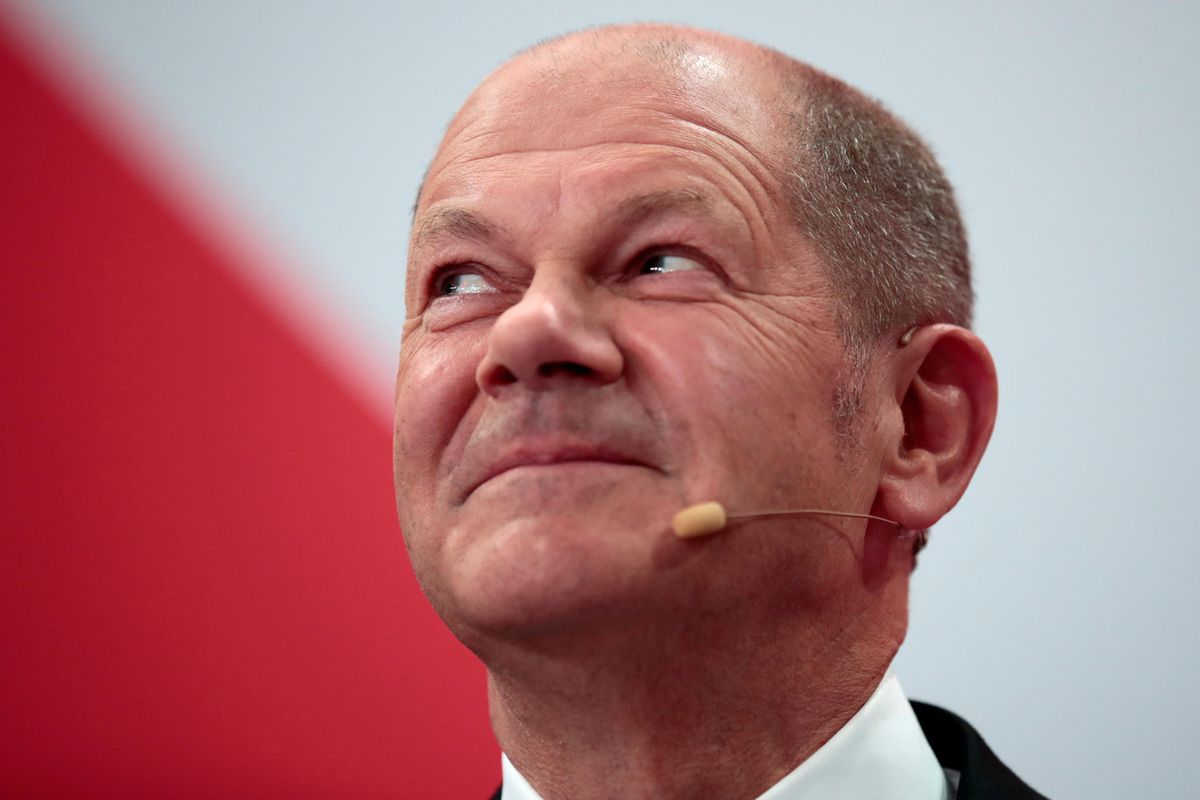 El candidato del SPD, Olaf Scholz, tras conocer el resultado de las elecciones. El candidato del SPD, Olaf Scholz, tras conocer el resultado de las elecciones.