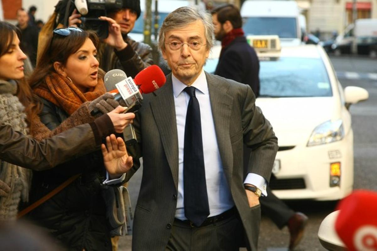 El exdiputado del PP Jorge Trias Sagnier, llega a los juzgados, este miércoles en Madrid.