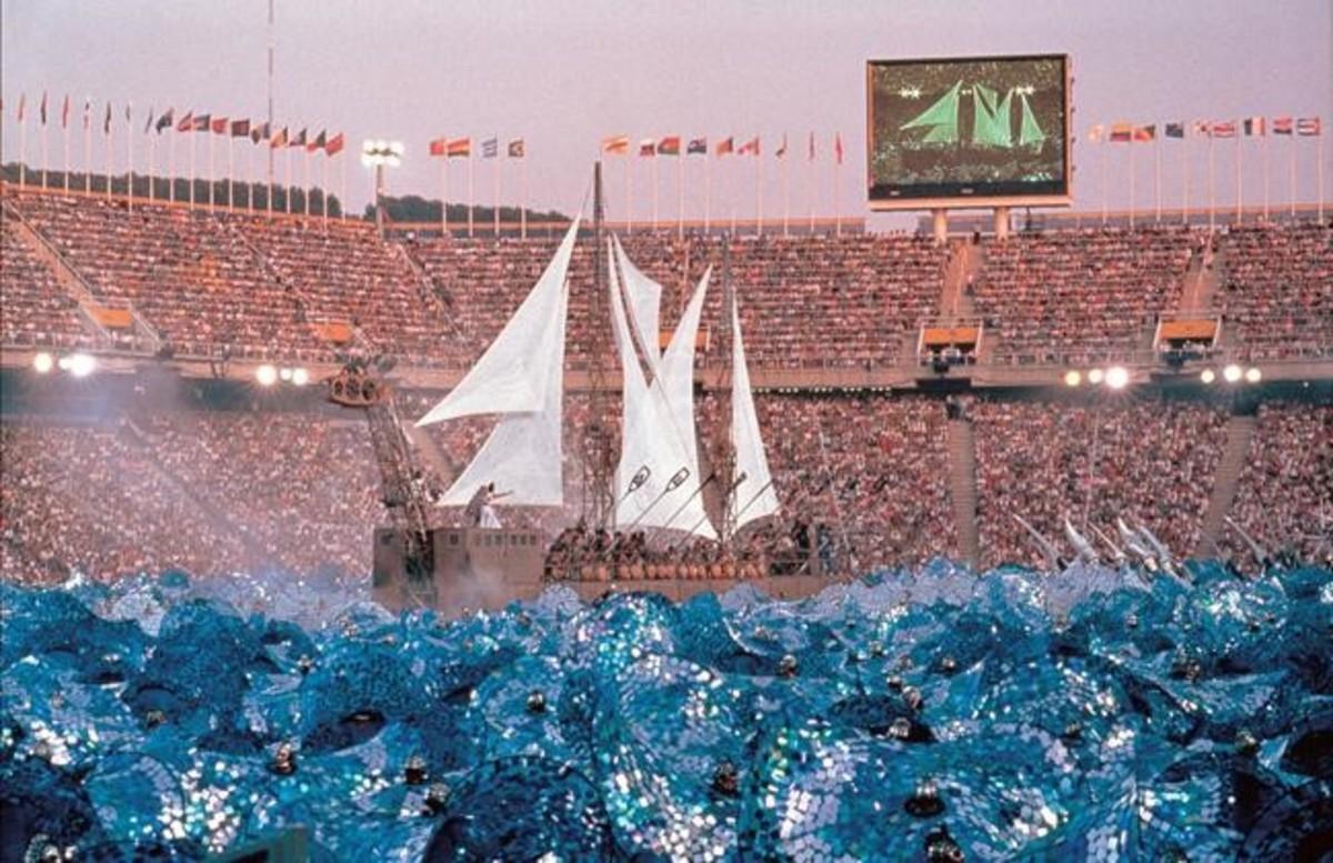 El barco que sorprendió en la actuación de la fura dels Baus en la ceremonia inaugural de Barcelona’92.