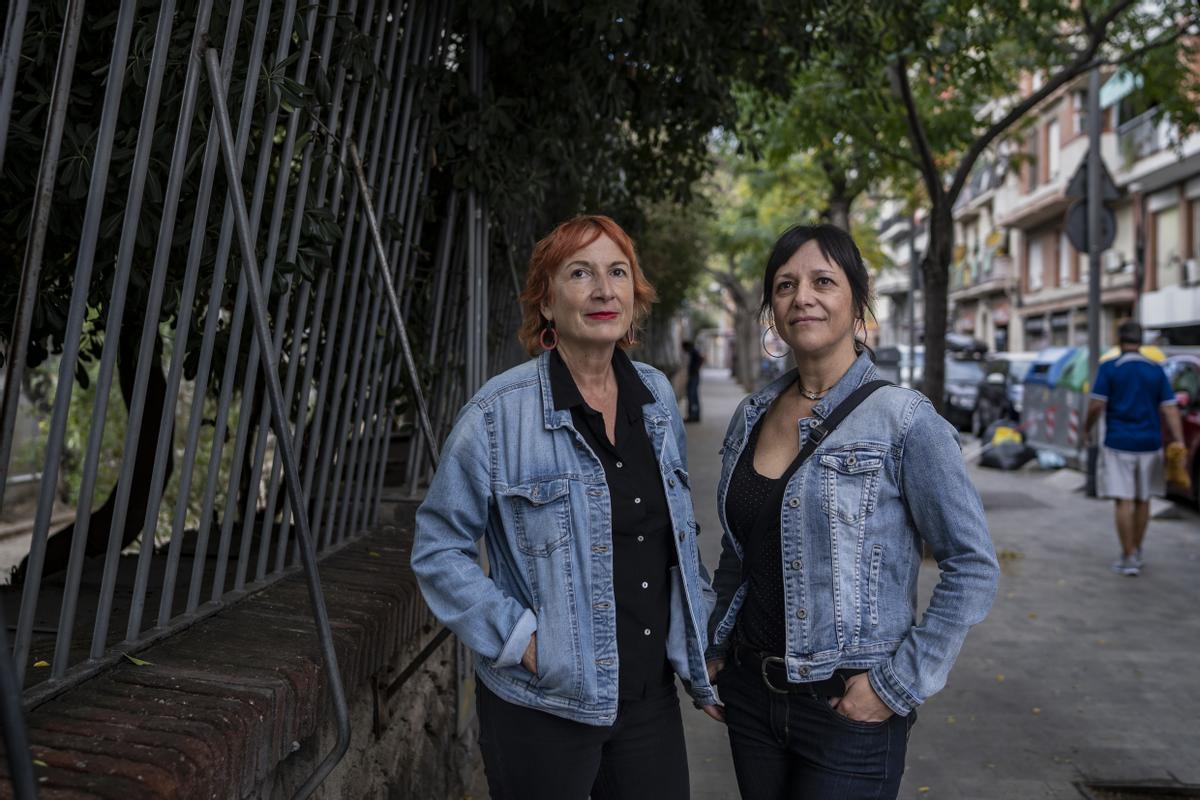 Las líderes sindicales Marta Minguella y Iolanda Segura, esta semana en Barcelona.