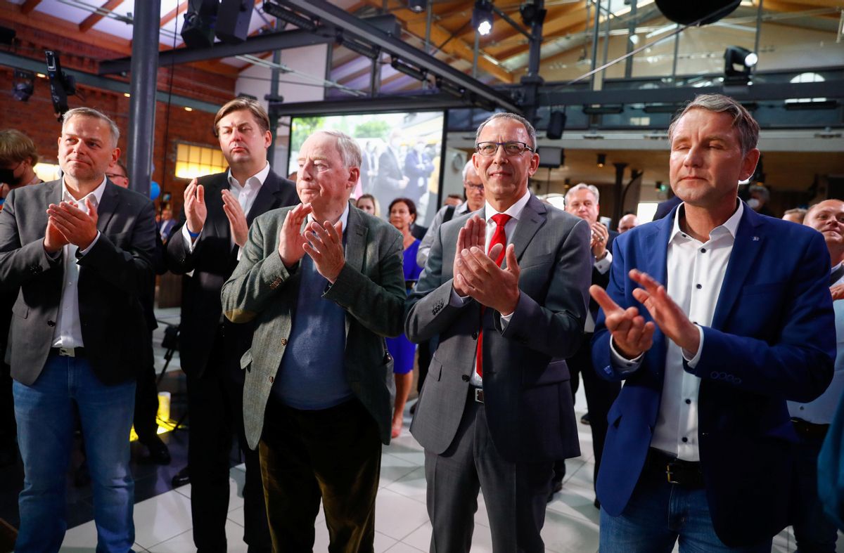 Dirigentes de Alternativa para Alemenia (AfD), Alexander Gauland, Bjoern Hoecke y Maximilian Krah el pasado mes de junio el pasado mes de junio en Magdeburg. Dirigentes de Alternativa para Alemenia (AfD), Alexander Gauland, Bjoern Hoecke y Maximilian Krah el pasado mes de junio el pasado mes de junio en Magdeburg.