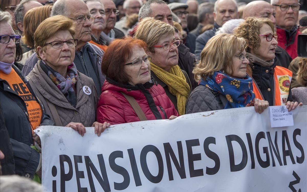 Manifestación de pensionistas el pasado mes en Barcelona. Manifestación de pensionistas el pasado mes en Barcelona.