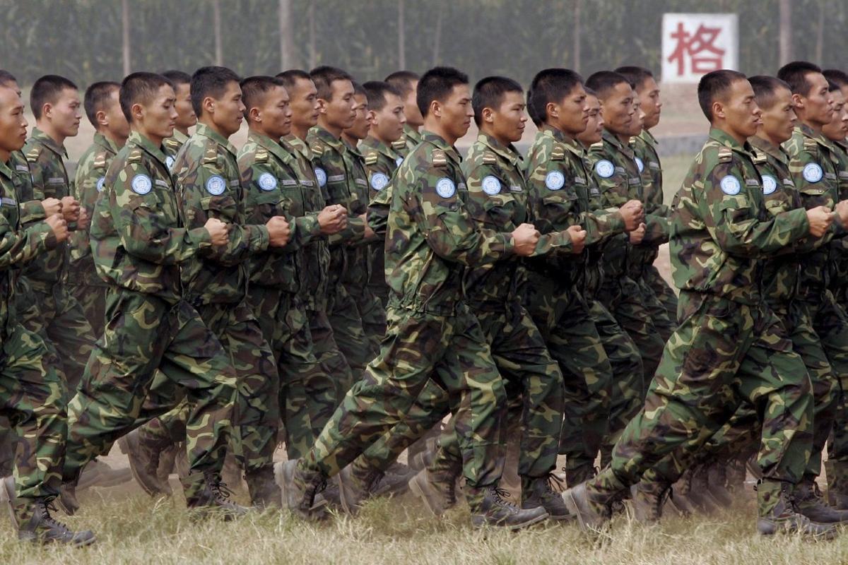 Ejército de China en ejercicios de preparación militar.