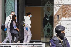 El Centro Ismaelí de Lisboa tras el atentado de hoy. EFE/EPA/ANTONIO COTRIM