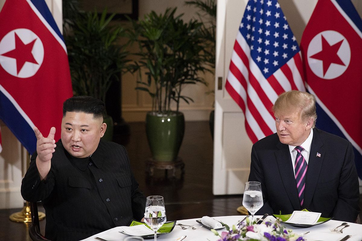 Kim y Trump, en la cumbre de Hanoi de 2019. Kim y Trump, en la cumbre de Hanoi de 2019.