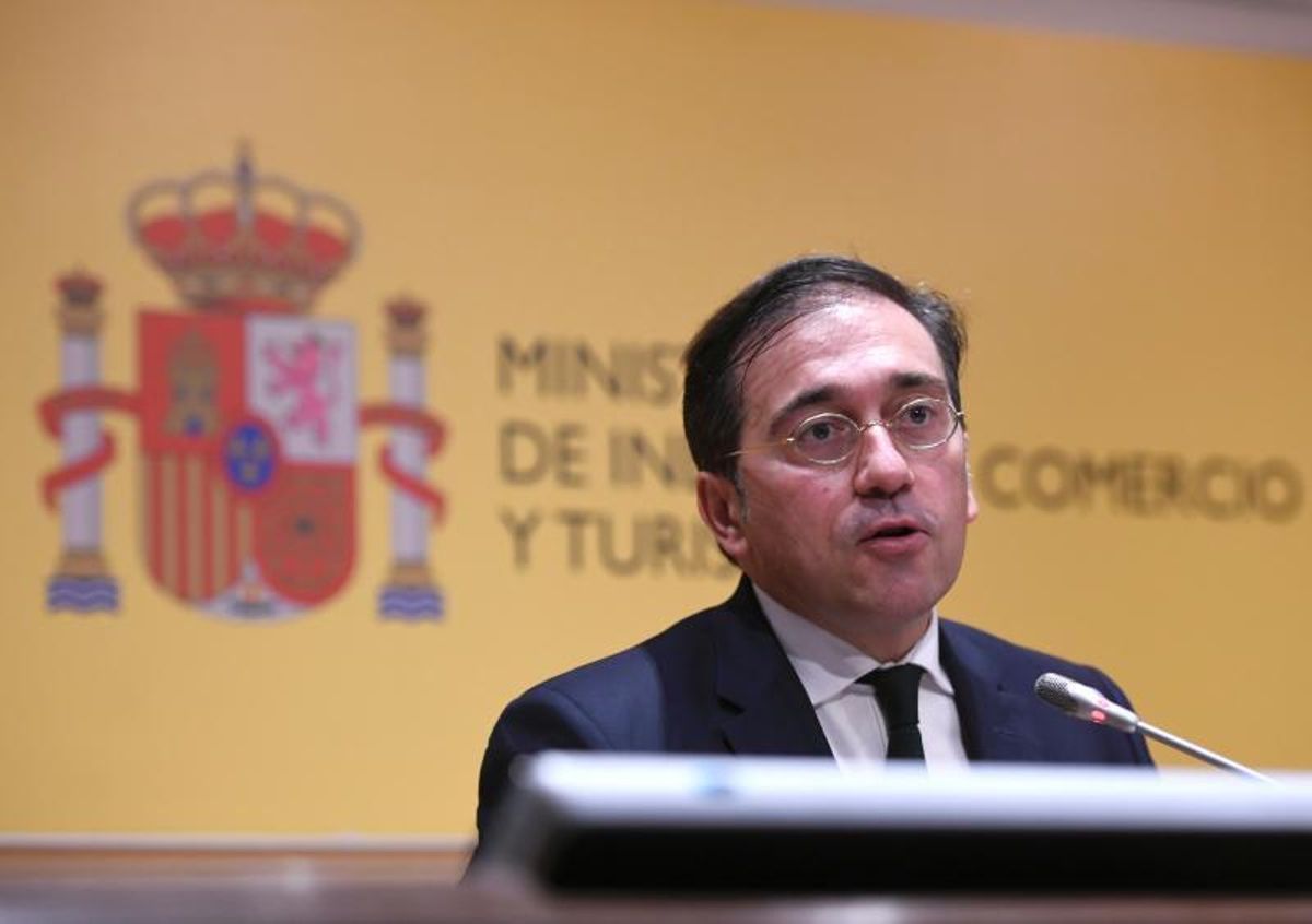 El ministro de Exteriores, José Manuel Albares, el pasado 15 de septiembre de 2021 tras la visita al Palacio de Congresos de Madrid, que acogerá la nueva sede de la Organización Mundial de Turismo (OMT). El ministro de Exteriores, José Manuel Albares, el pasado 15 de septiembre de 2021 tras la visita al Palacio de Congresos de Madrid, que acogerá la nueva sede de la Organización Mundial de Turismo (OMT).